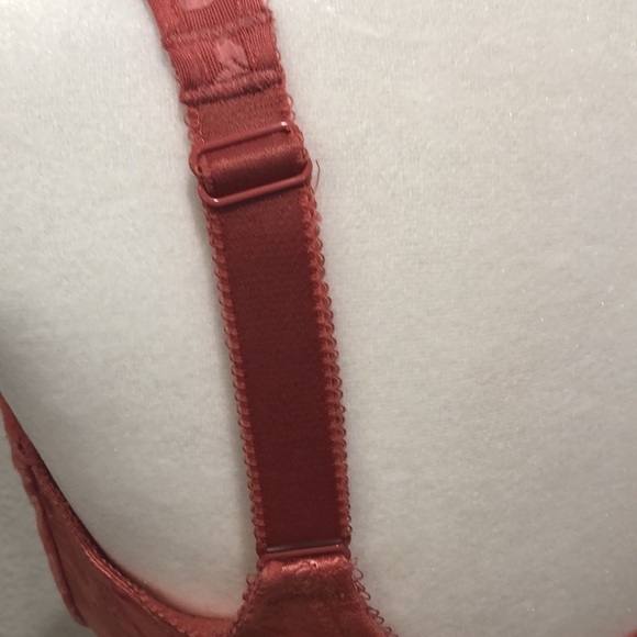 Wacoal underwire bra with lined lace cups and adjustable straps. Coral. 34DDD - Picture 4 of 9